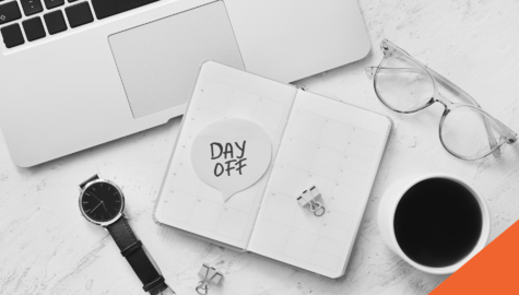 4-day work week | work calendar showing a sticky note saying day off | Billyard Insurance Group blog is the 4-day work week right for your business?