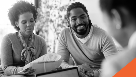 Couple reviewing documents