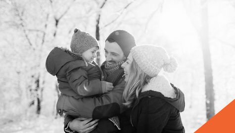 family in snow