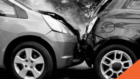 rear ended accident between two cars