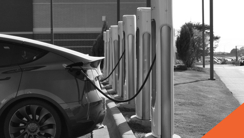 electric car parked and plugged in