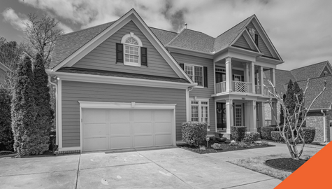 Two story home with a garage