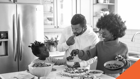 Family preparing dinner