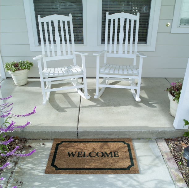 tips for home staging | front porch chairs with welcome sign | Billyard Insurance Group