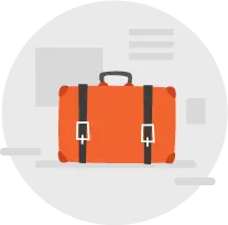 graphic of an orange suitcase