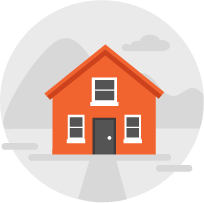 graphic of an orange home
