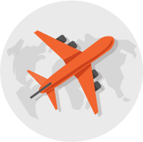 graphic of an orange plane