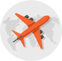 graphic of an orange plane