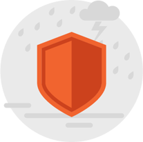 graphic of an orange umbrella